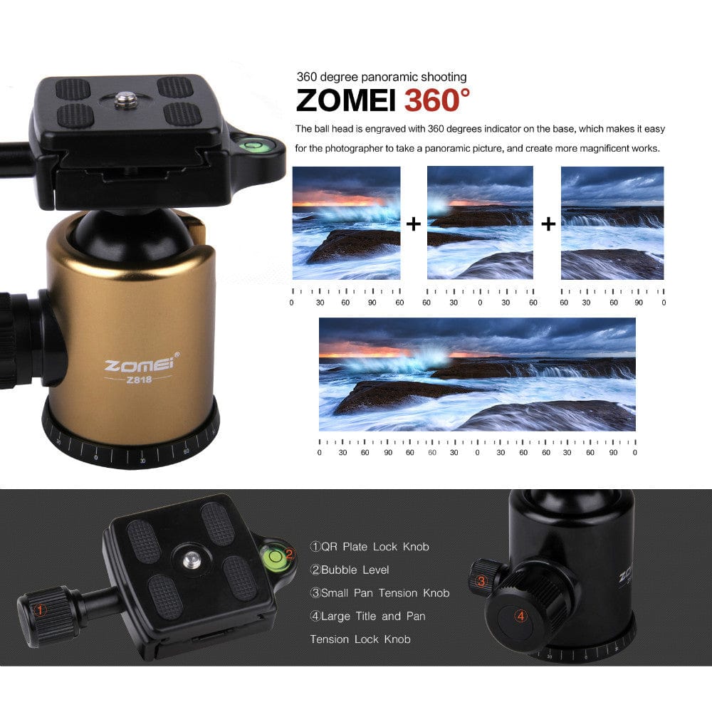 Zomei Tripod Zomei Heavy Duty Tripod/Monopod with Quick Release Plate and Ball Head - Z818
