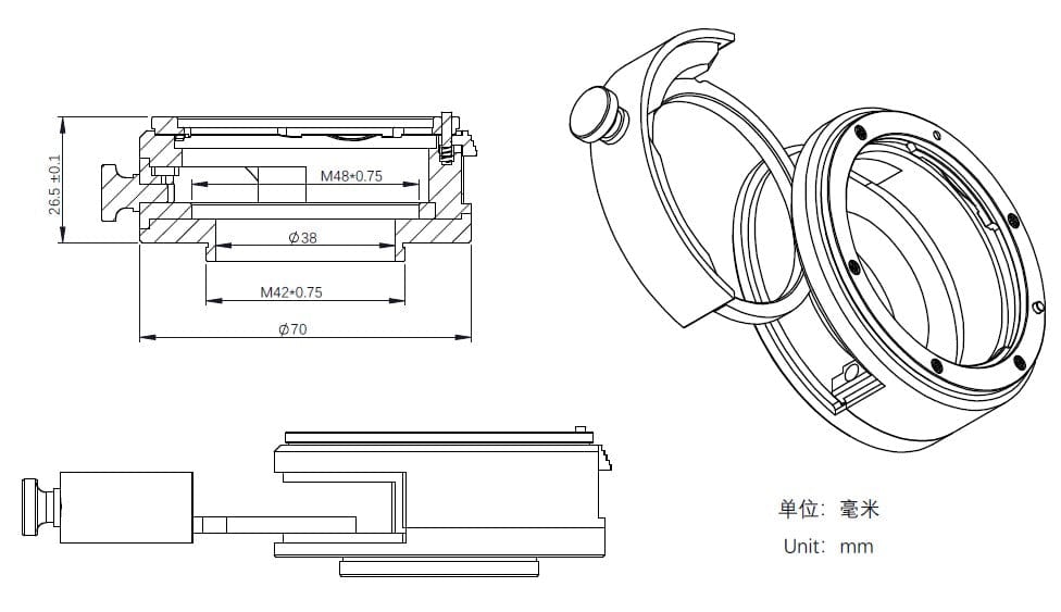 ZWO Accessory ZWO New Filter Drawer for EOS Lens - ZWO-FD-EOS