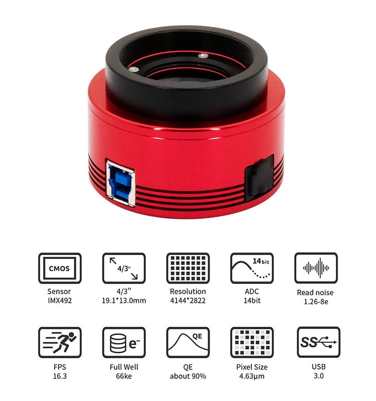 ZWO Camera ZWO ASI294MM 11.7MP USB 3.0 Monochrome Astronomy Camera - ASI294MM
