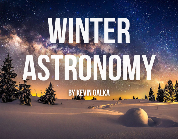 Winter scene with the milky way visible