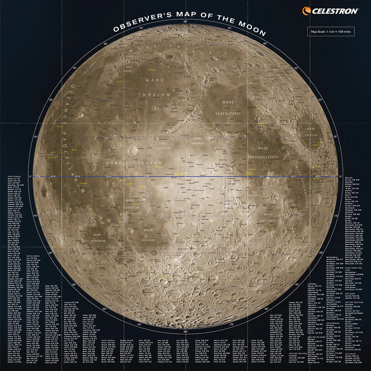Celestron Deluxe Folding Moon Map - 93704