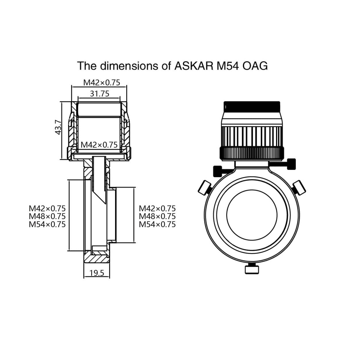 Askar Off Axis Guider Askar M54 Off-Axis Guider - ASK-M54-OAG