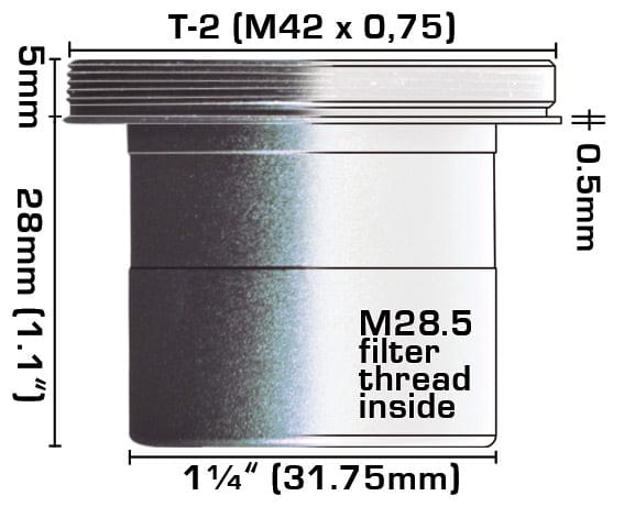 Baader Planetarium Accessories Nose piece 1¼" / T-2 - 2458105