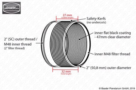 Baader Planetarium Accessory Baader 2" Safety Kerf Nosepiece with 2" Filter Thread - 2408156