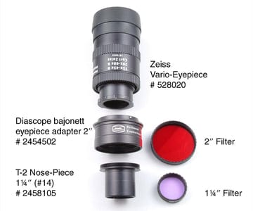 Baader Planetarium Accessory Baader Diascope Bayonet 2" Ocular Adapter to fit all Zeiss made Diascope eyepieces onto 2" telescopes. - 2454502