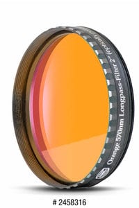 Baader Planetarium Accessory Baader Eyepiece Filter Orange 2", 570nm Longpass, Optically Polished w/MC - 2458316