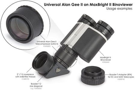 Baader Planetarium Accessory Baader MaxBright® II Binoviewer with glass path compensator 1:2.65 and nose piece 2"/T-2