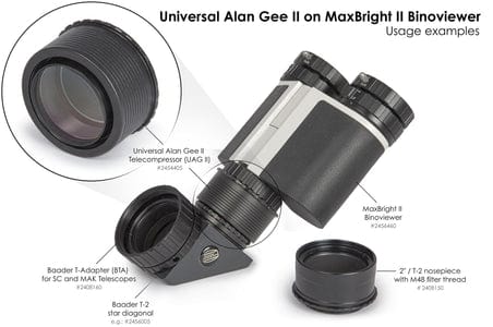 Baader Planetarium Accessory Baader MaxBright® II Binoviewer with glass path compensator 1:2.65 and nose piece 2"/T-2