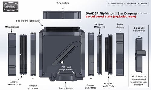 Baader Planetarium Accessory Baader Off Axis Guider for FlipMirror II (BFM-OAG) - 2956951