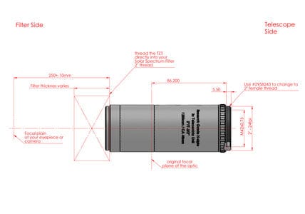 Baader Planetarium Accessory Baader Research Grade TZ-3 Telecentric System (3x Focal Length) - 2459257