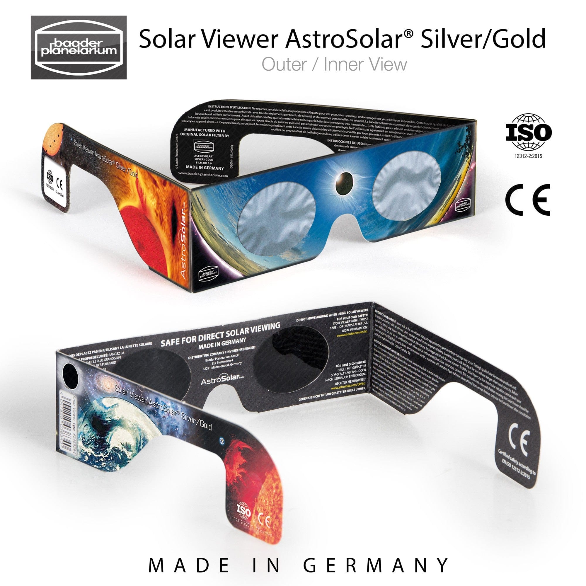 Baader Planetarium Accessory Baader Solar Viewer AstroSolar® Silver/Gold Eclipse Glasses (10pc bundle packaging) - 2459295