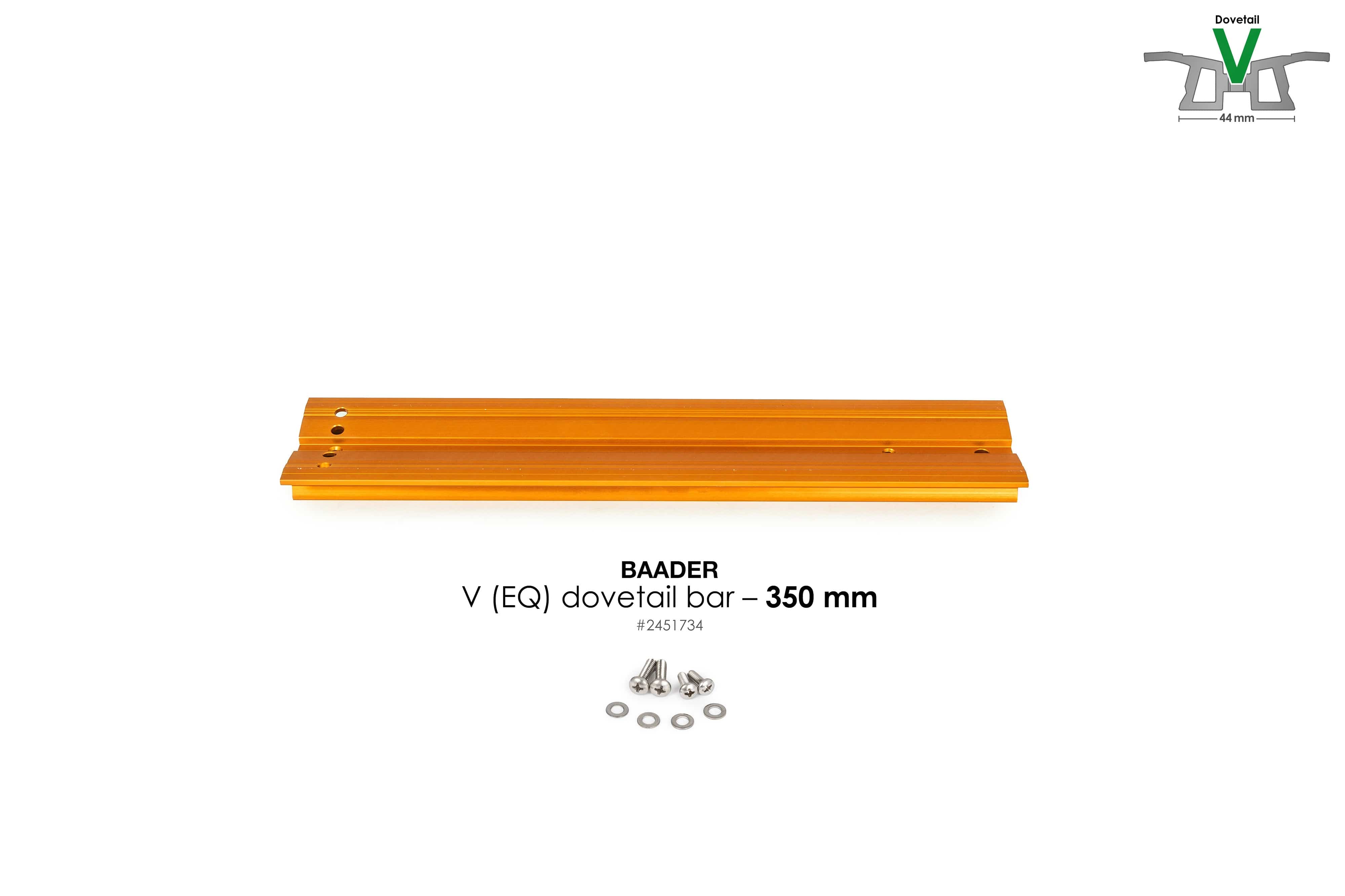 Baader Planetarium Accessory Baader V-Dove Tail Celestron-Orange Anodized Aluminum, 345mm Long, Drilled for Celestron 8" SC / HD - 2451734