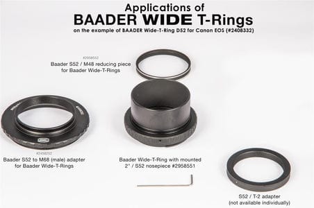 Baader Planetarium Accessory Baader Wide T-Ring Canon R (for Canon R bayonet) with D52i to T-2 and S52 - 2408336