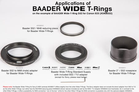 Baader Planetarium Accessory Baader Wide T-Ring Canon R (for Canon R bayonet) with D52i to T-2 and S52 - 2408336