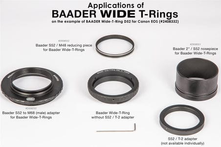 Baader Planetarium Accessory Baader Wide T-Ring Canon R (for Canon R bayonet) with D52i to T-2 and S52 - 2408336