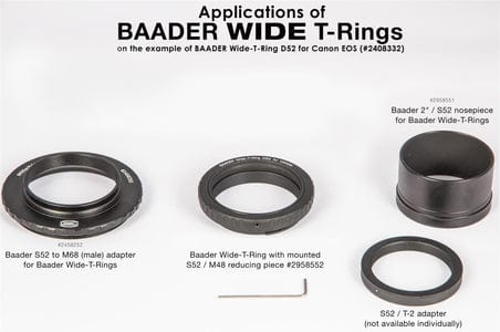 Baader Planetarium Accessory Baader Wide T-Ring Canon R (for Canon R bayonet) with D52i to T-2 and S52 - 2408336