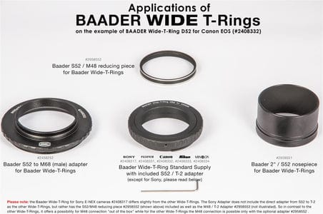 Baader Planetarium Accessory Baader Wide T-Ring Fujifilm X with D52i to T-2 and S52 - 2408331