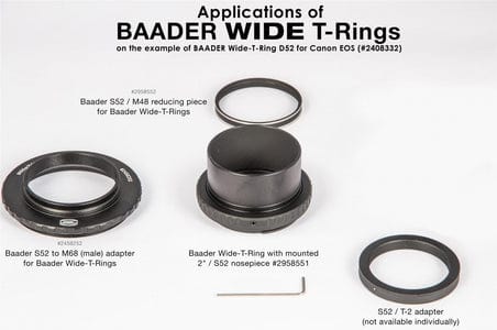 Baader Planetarium Accessory Wide-T-Ring for Leica, Sigma, Panasonic-L with D52i to T-2 and S52