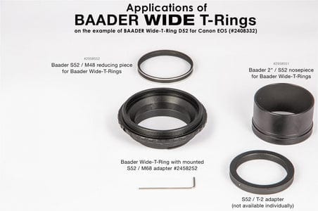 Baader Planetarium Accessory Wide-T-Ring for Leica, Sigma, Panasonic-L with D52i to T-2 and S52