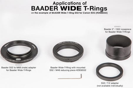 Baader Planetarium Accessory Wide-T-Ring for Leica, Sigma, Panasonic-L with D52i to T-2 and S52