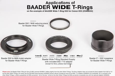 Baader Planetarium Accessory Wide-T-Ring for Leica, Sigma, Panasonic-L with D52i to T-2 and S52