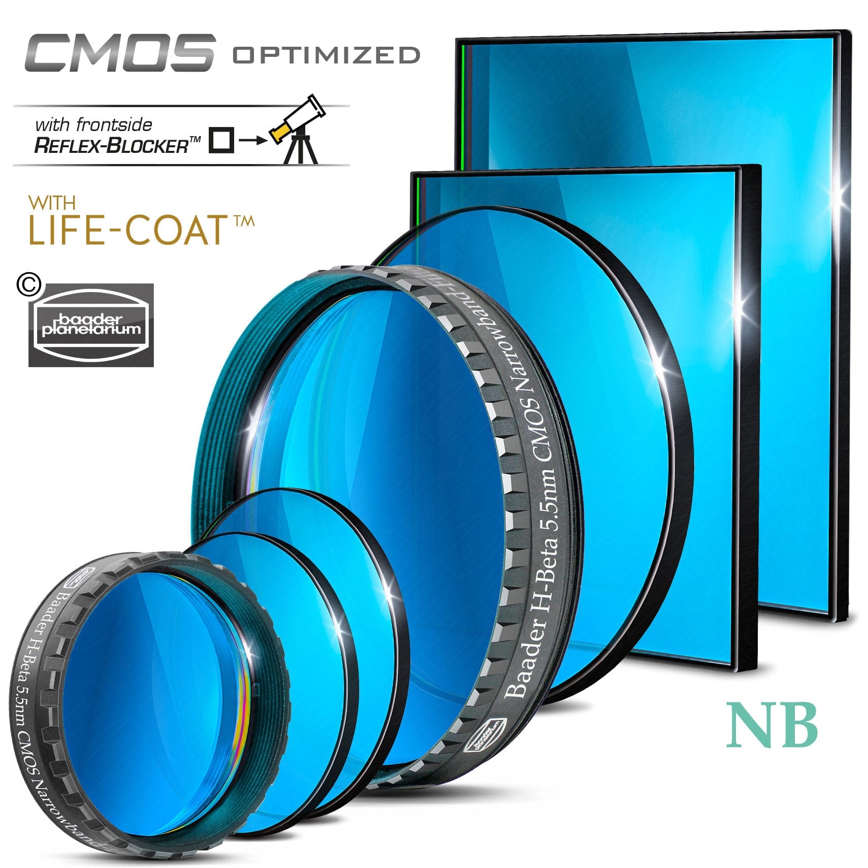 Baader Planetarium Filters Baader H-beta Narrowband-Filter (5.5nm) – CMOS-Optimized