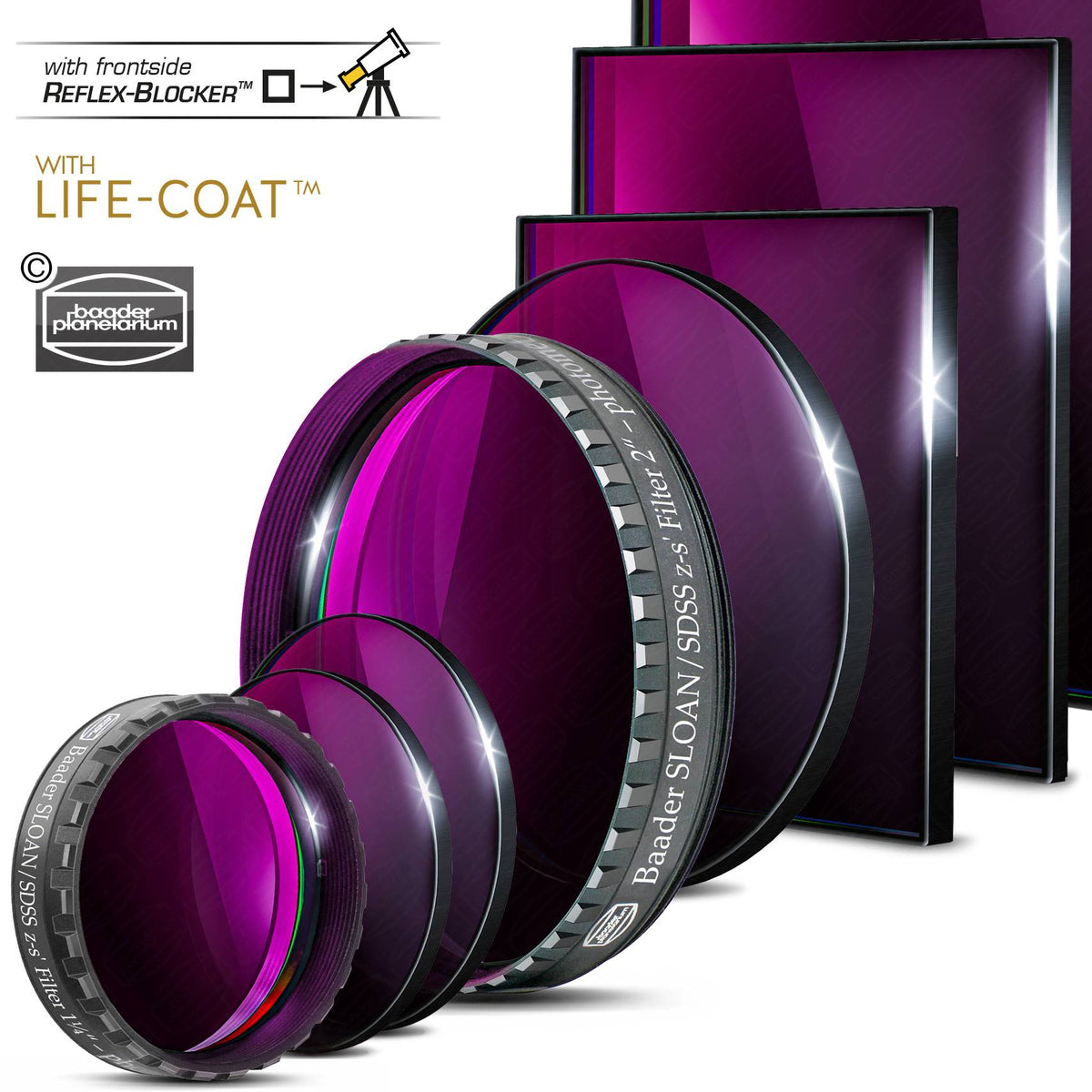 Baader Planetarium Filters SLOAN/SDSS z-s'-Filter 36mm – photometric - 2961702Z