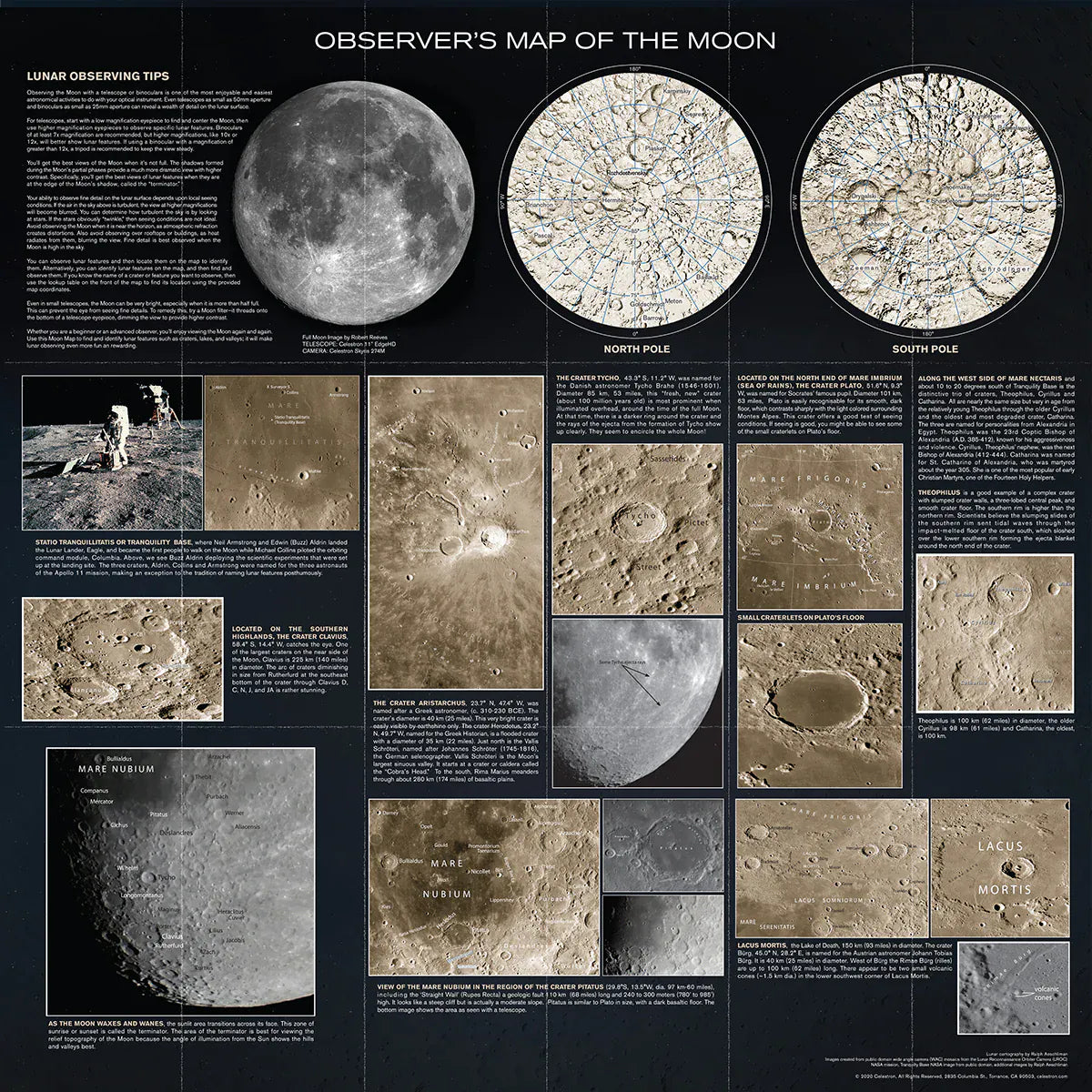 Celestron Books Celestron Deluxe Folding Moon Map - 93704