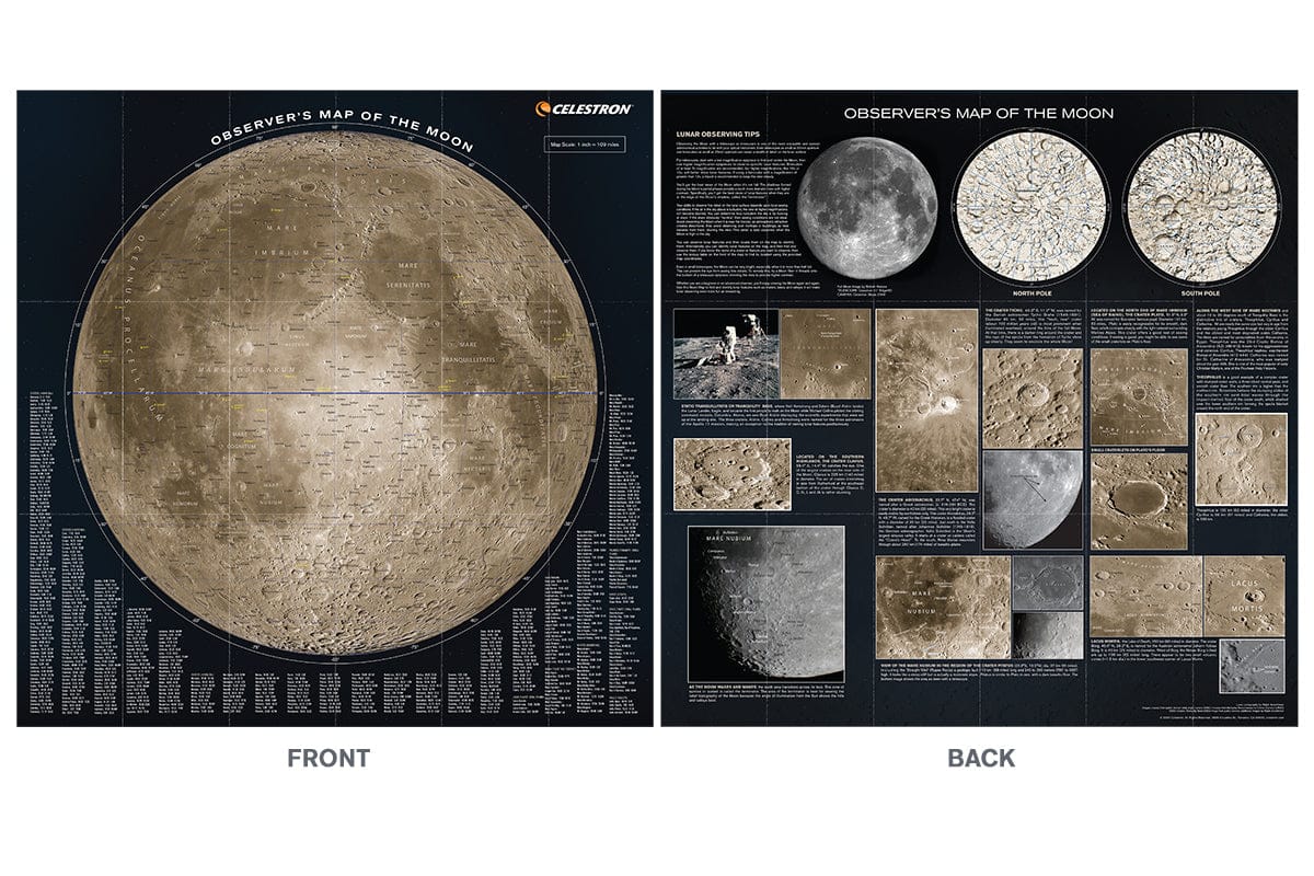 Celestron Books Celestron Deluxe Folding Moon Map - 93704