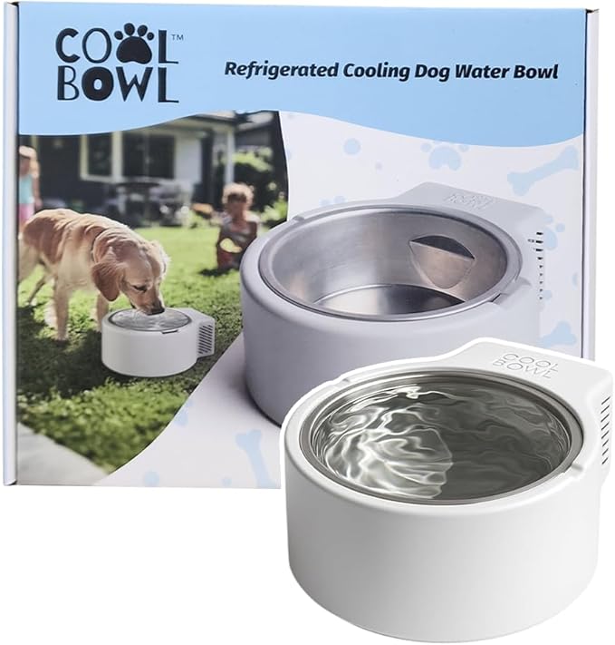 Cool Bowl Outdoor Living White Cool Bowl Refrigerated Dog Water Bowl