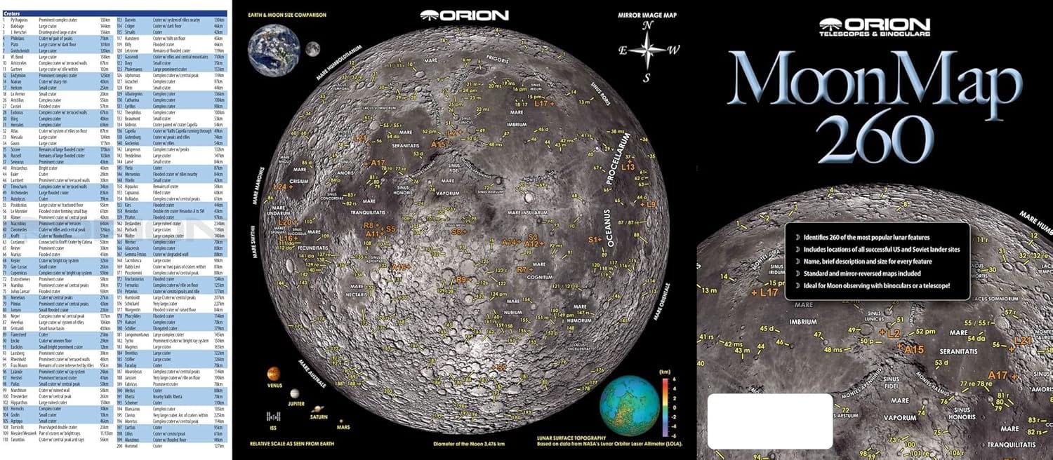 Orion Accessory Orion Instruments MOON MAP - 51919