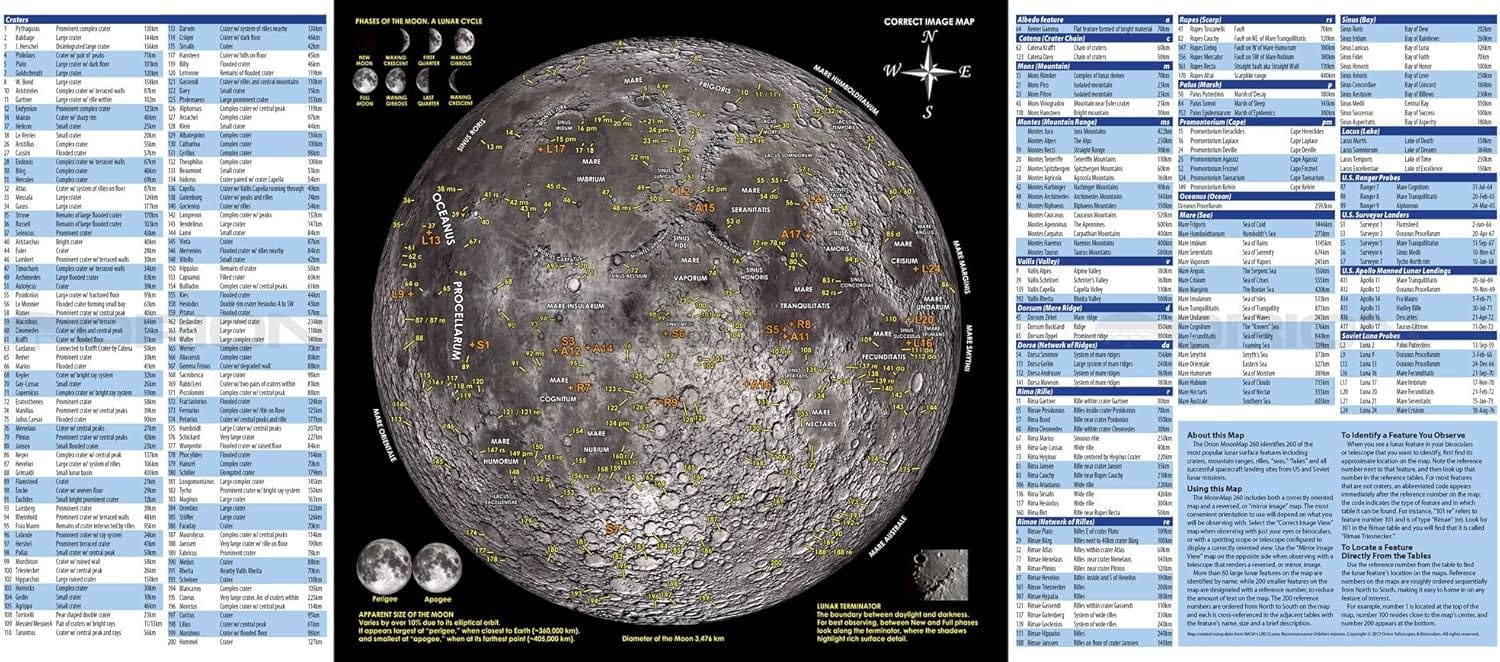 Orion Accessory Orion Instruments MOON MAP - 51919