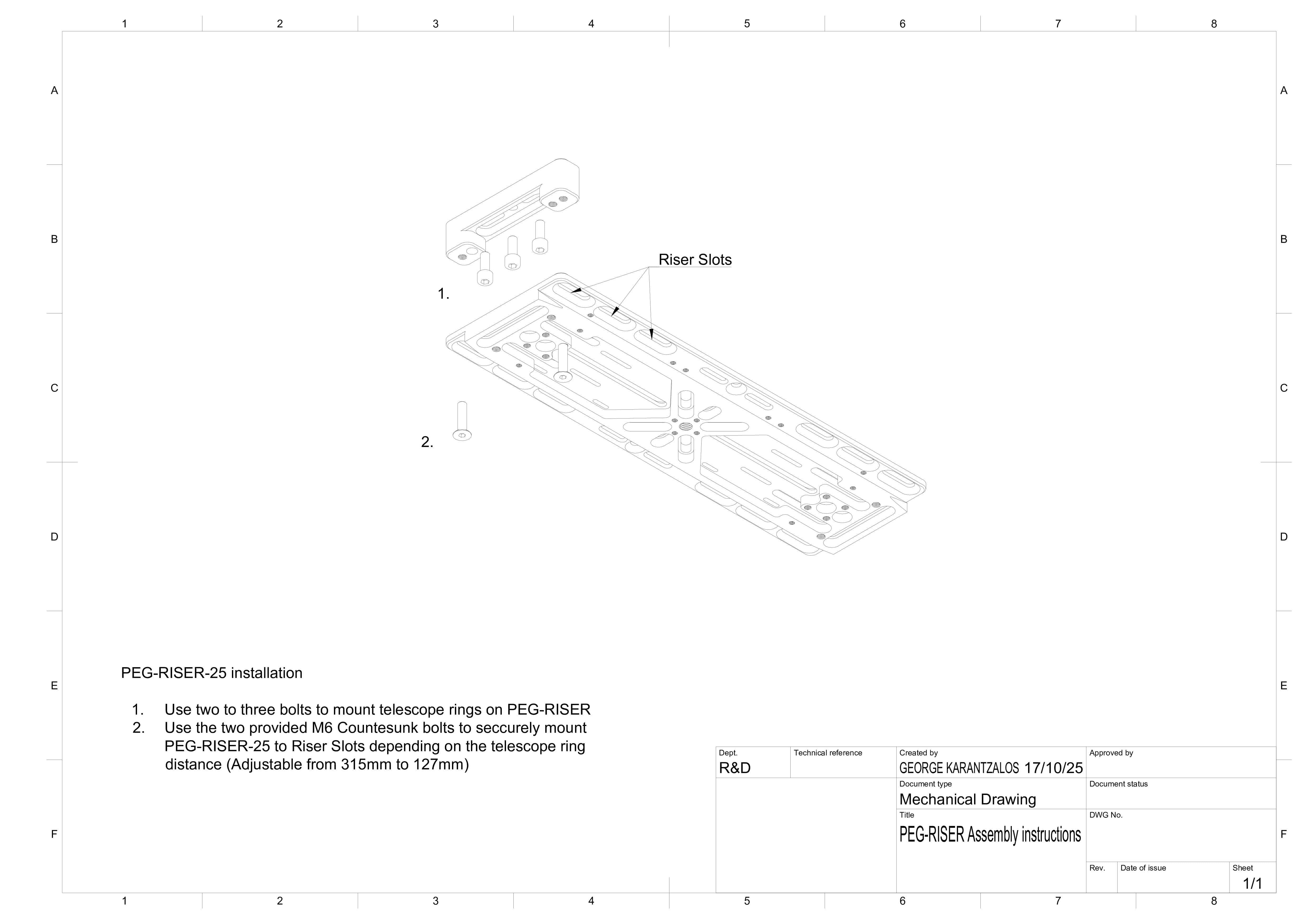 Pegasus Astro Accessories PegasusAstro Risers - PEG-RISER-25