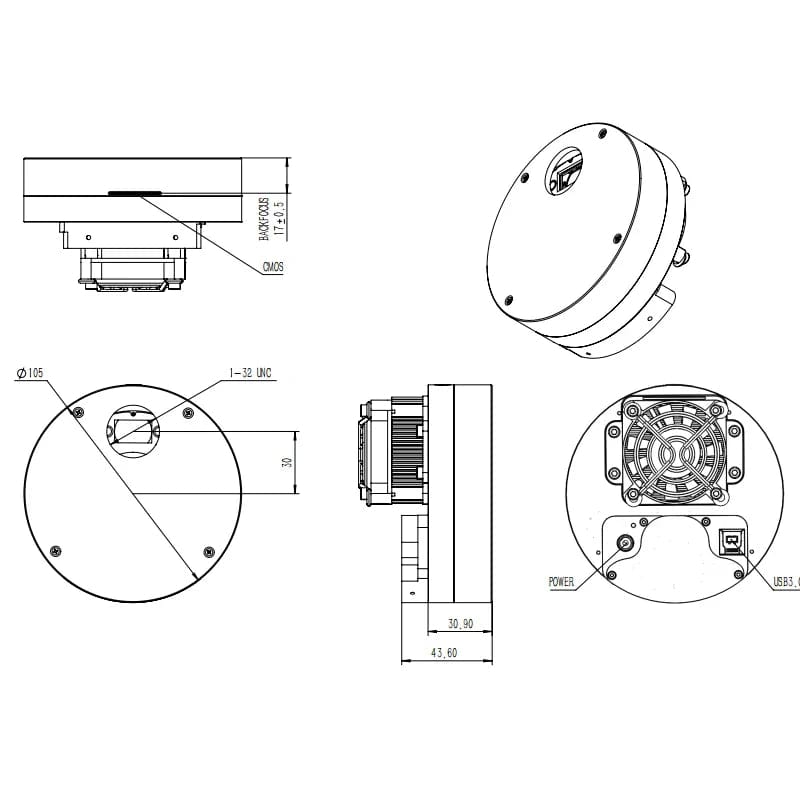 QHYCCD Camera QHYCCD MiniCAM8 C/M Cooled Deep Space Camera