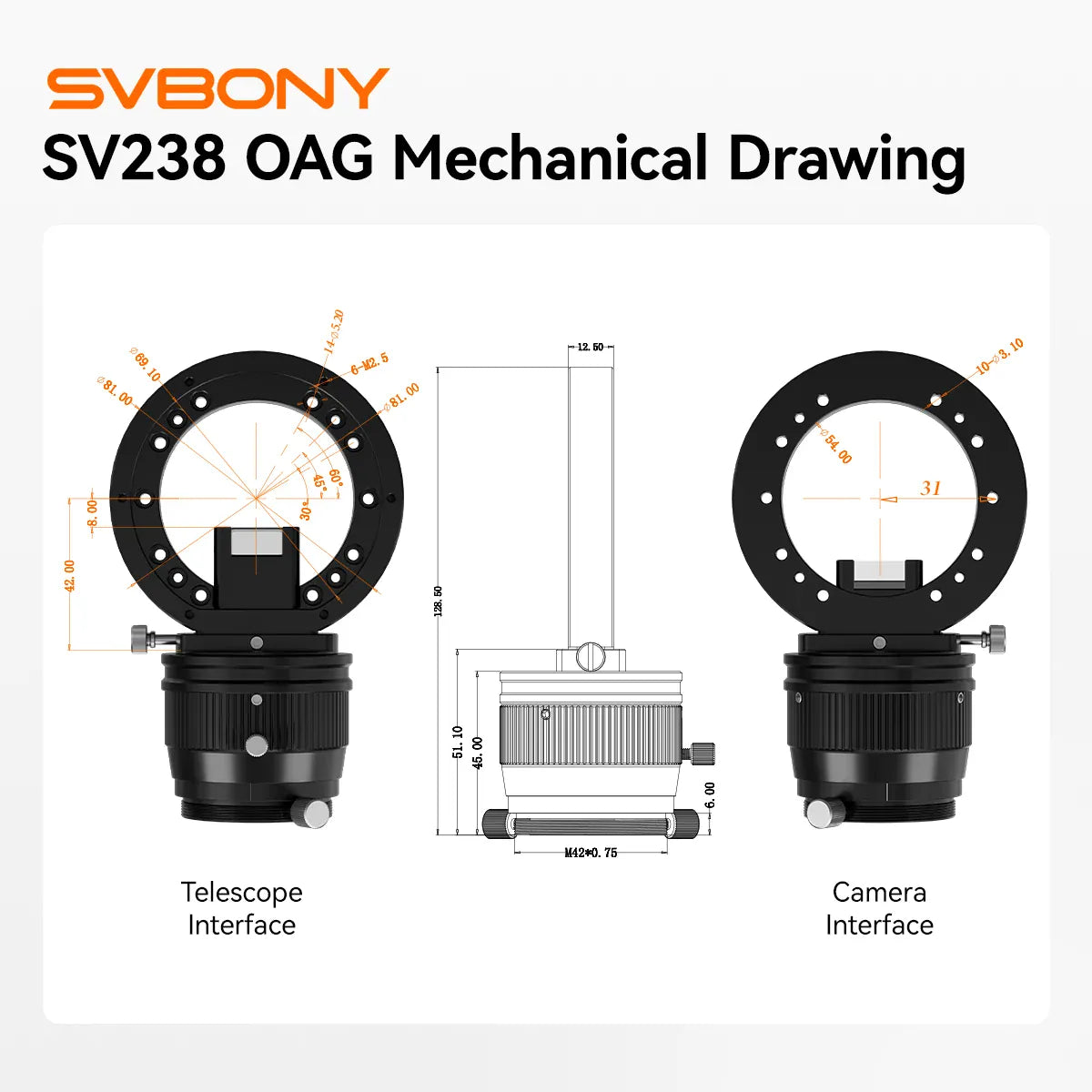 Svbony Accessories Svbony Off-Axis Guider OAG SV238 - W9196A