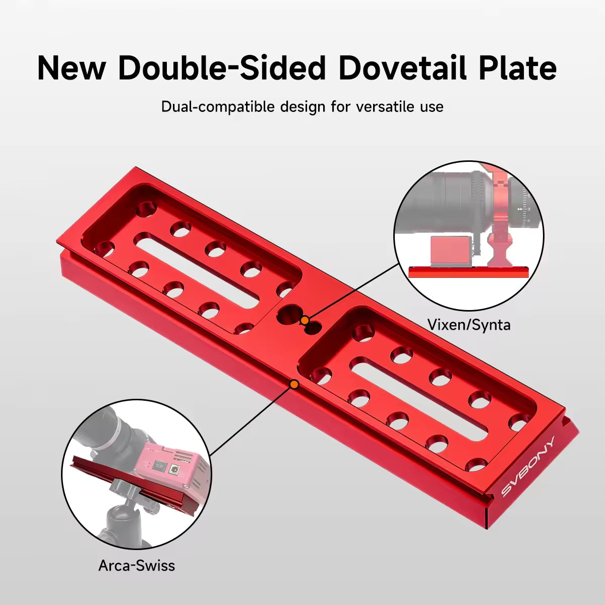 Svbony Accessories SvBony SV239 Metal Double-Sided Dovetail Mounting Plate for Telescope