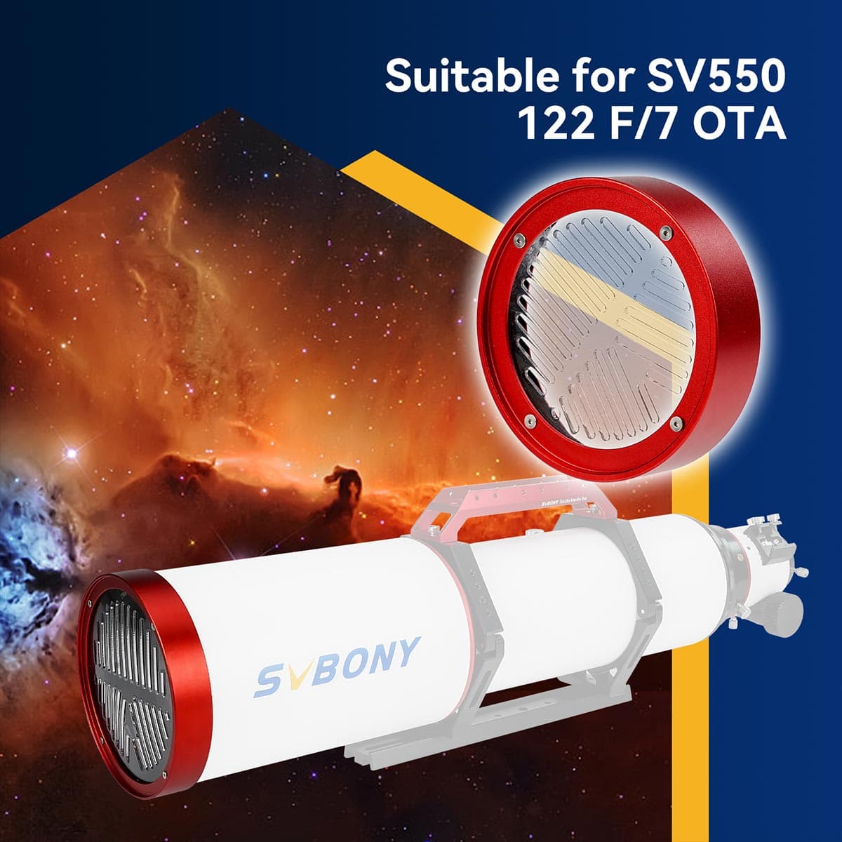 Svbony Accessory SVBONY SV228 Bahtinov Mask Telescope Focusing Cover 156mm For SV550 122mm f/7 OTA - W9182C