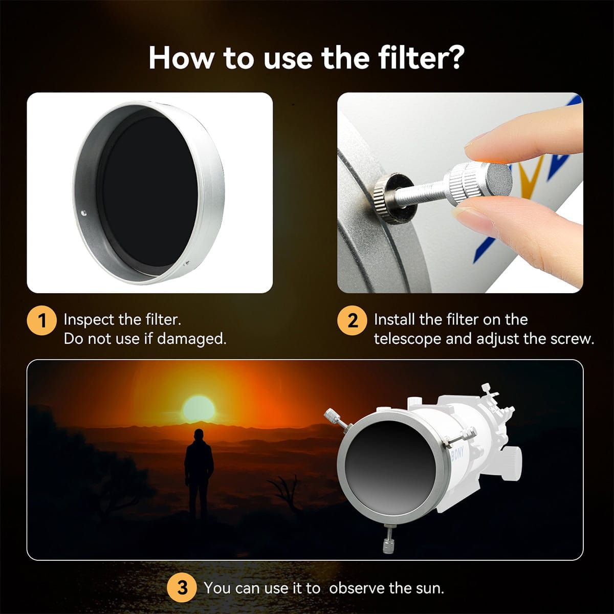 Svbony SV229 103mm Solar Eclipse Telescope Filter