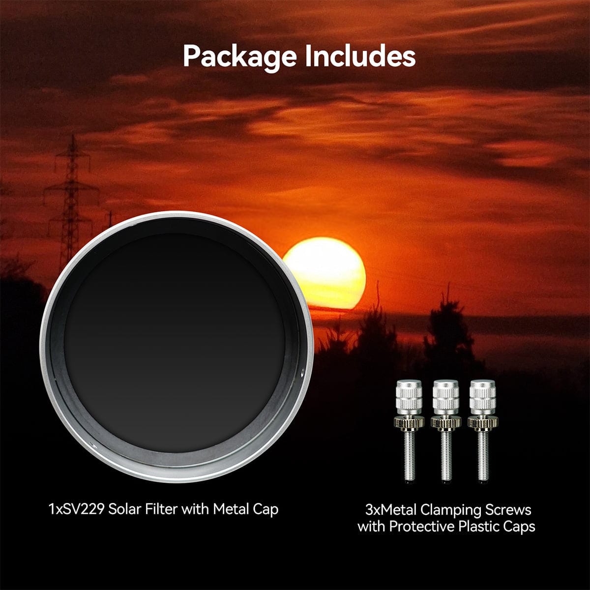 Svbony Accessory Svbony SV229 Solar Eclipse Telescope Filter Metal Cap 103mm - W9183B