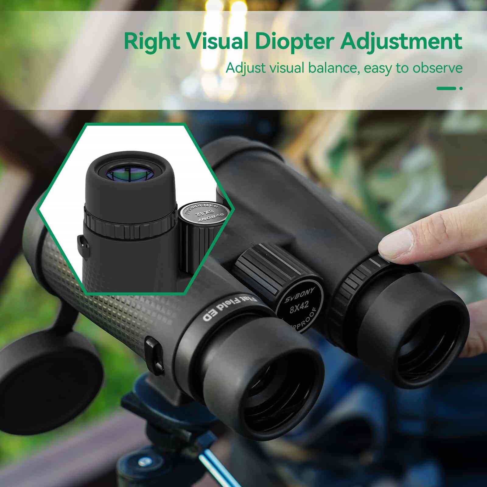 Svbony Binocular Svbony SA205 8x42ED Flat-field Binoculars BaK-4 Prism IP67 Waterproof - F9389A