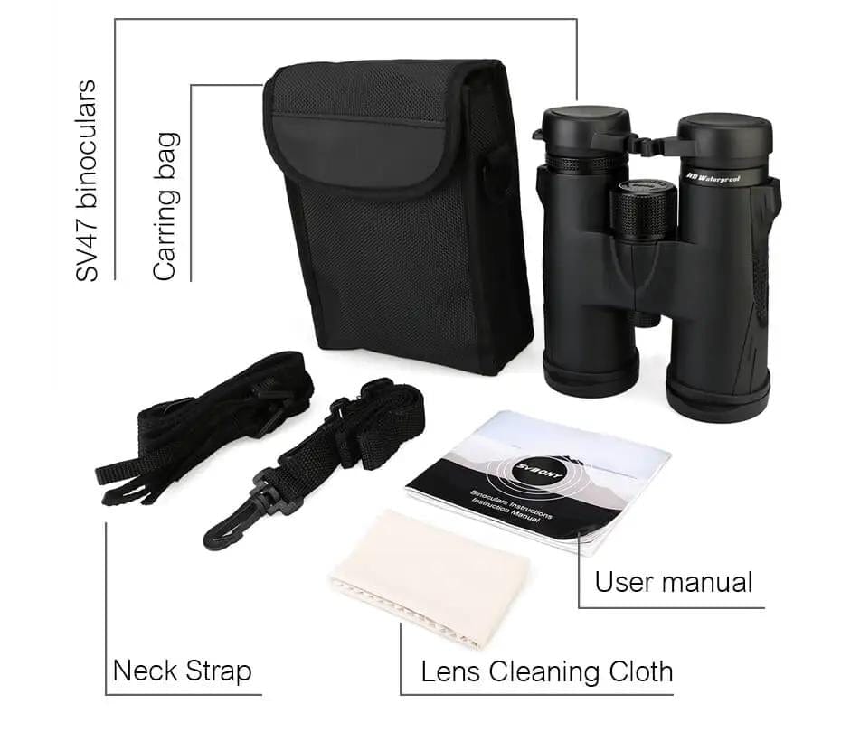Svbony Binocular SvBony SV47 8x32/8x42/10x42 HD Binoculars with BAK4 Prism FMC Lens for Hunting, Bird Watching, Wildlife Observation - F9340