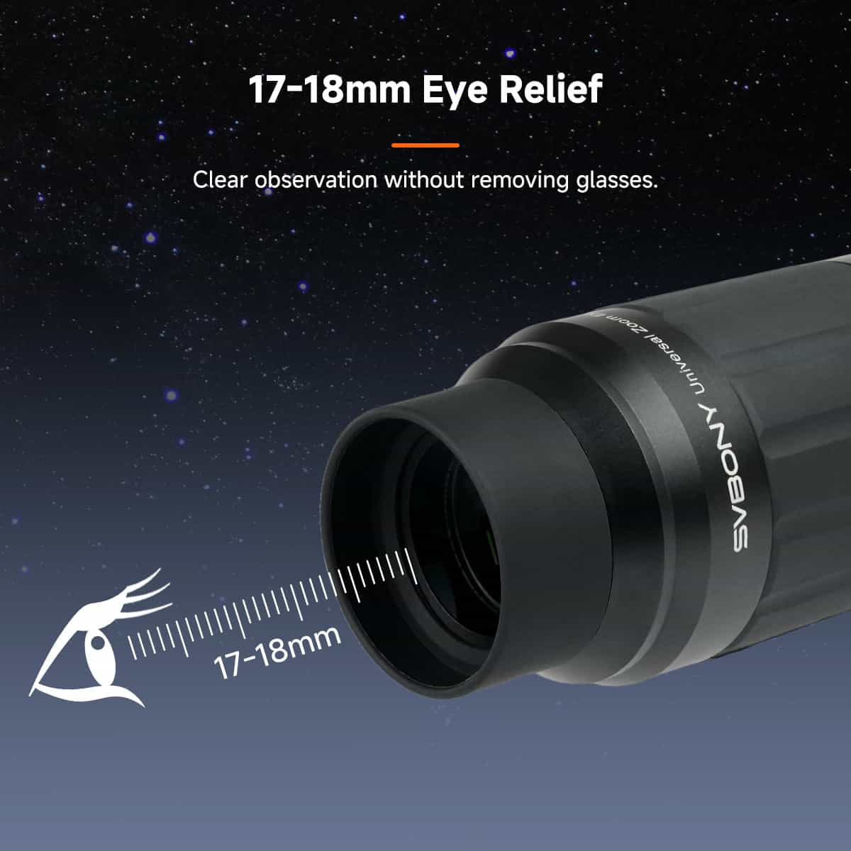 Svbony Eyepiece Svbony SV245 Zoom Eyepiece 8-16mm 63 Degrees with Parfocal & ClickStop Design for Visual Planetary Observation/Binoviewing- W9192A