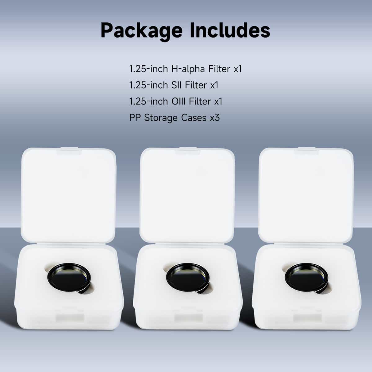 Svbony Filter Svbony SV227 SHO 5nm 1.25" Filter Set SII H-Alpha OIII Narrowband Filters for Deep Sky - W9187A