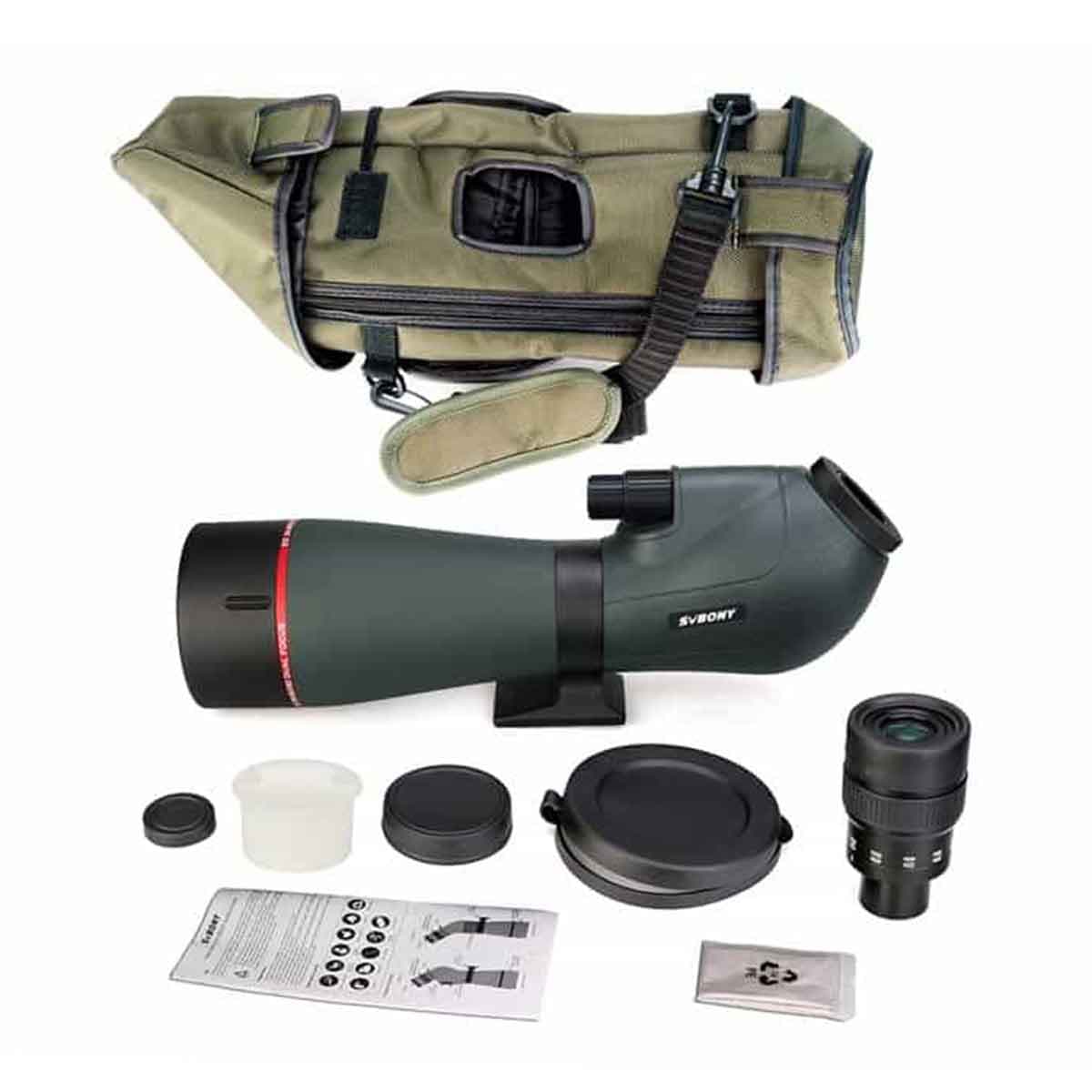 Svbony Guide Scope Svbony SV406P 20-60X80 ED Spotting Scope for Phone Birding Photography - F9355B