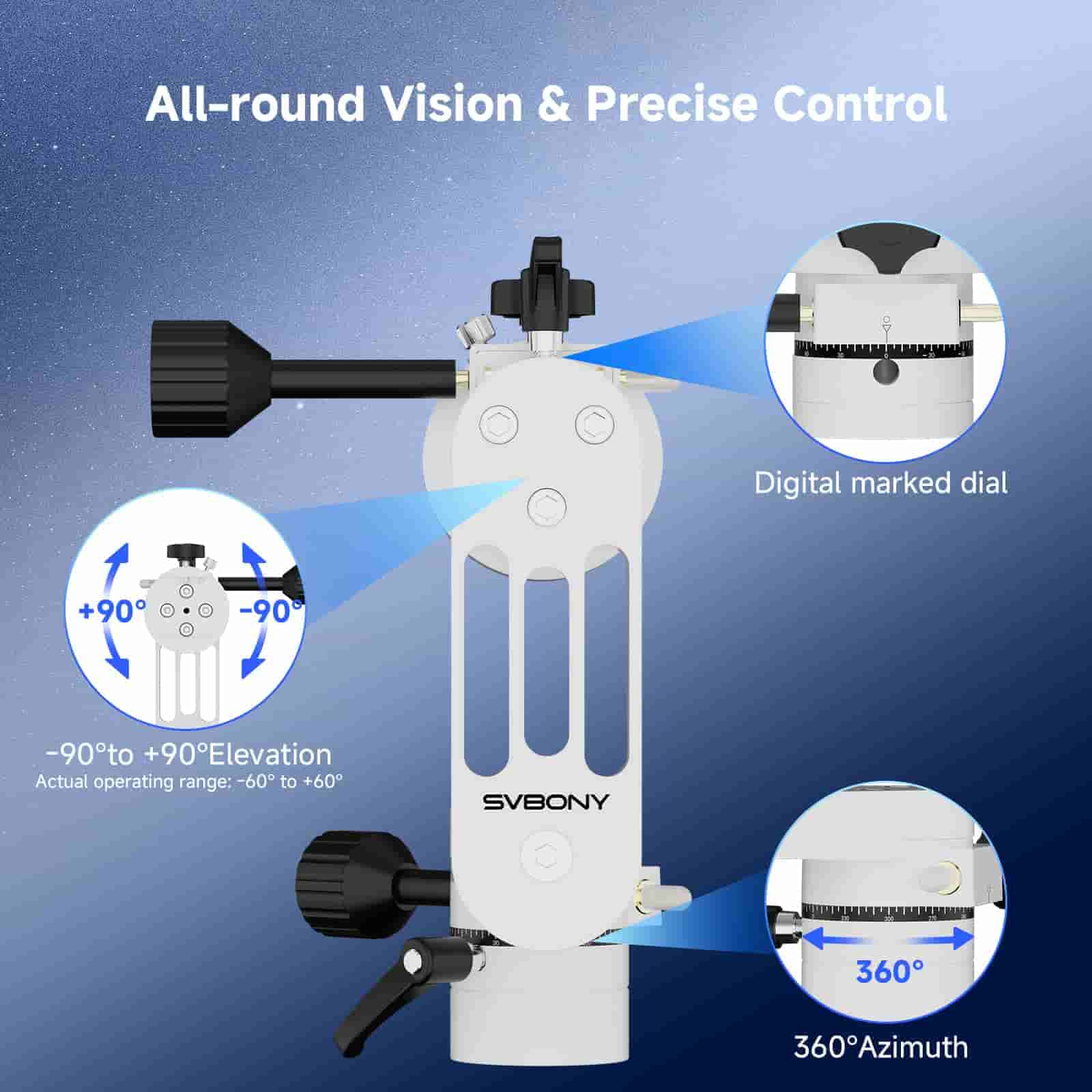 Svbony Mount Svbony SV225 MINI Adjustable Angle Alt-Azimuth Telescope Mount - W9181B