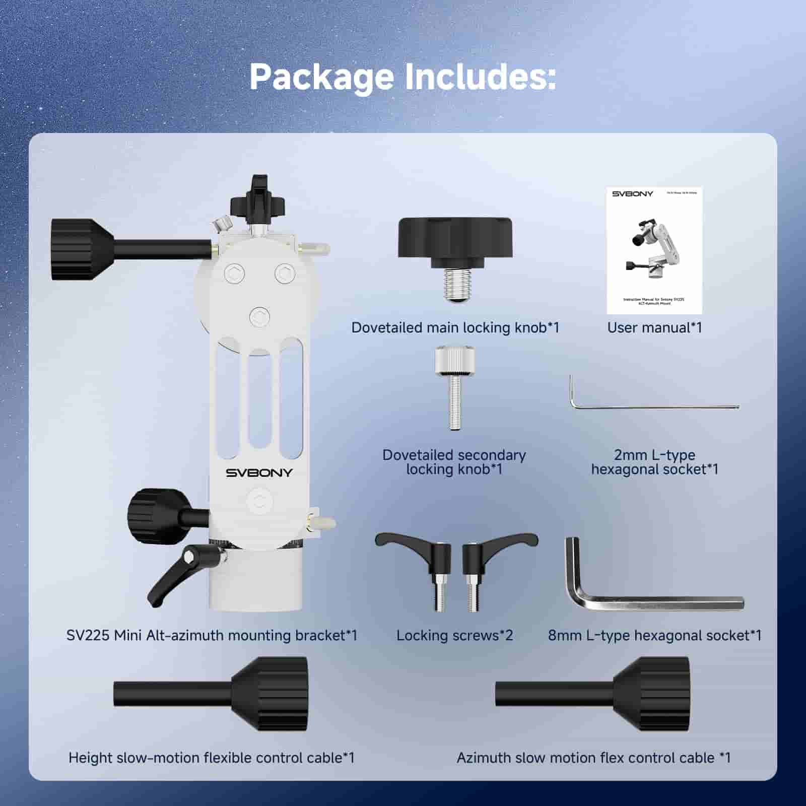 Svbony Mount Svbony SV225 MINI Adjustable Angle Alt-Azimuth Telescope Mount - W9181B