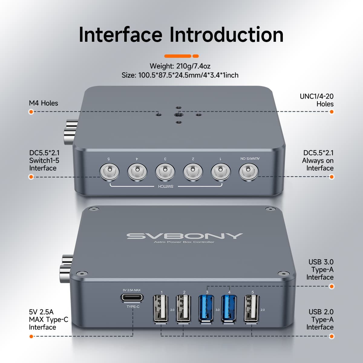Svbony Power Supply SVBONY SV241 Pro Astro Power Controller for Astrophotography - W9193B