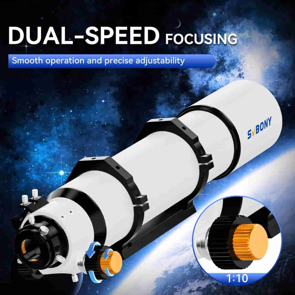 Svbony Telescope Svbony SV48P 102mm F6.5 Refractor Telescope with Dual-Speed Focuser - F9341C