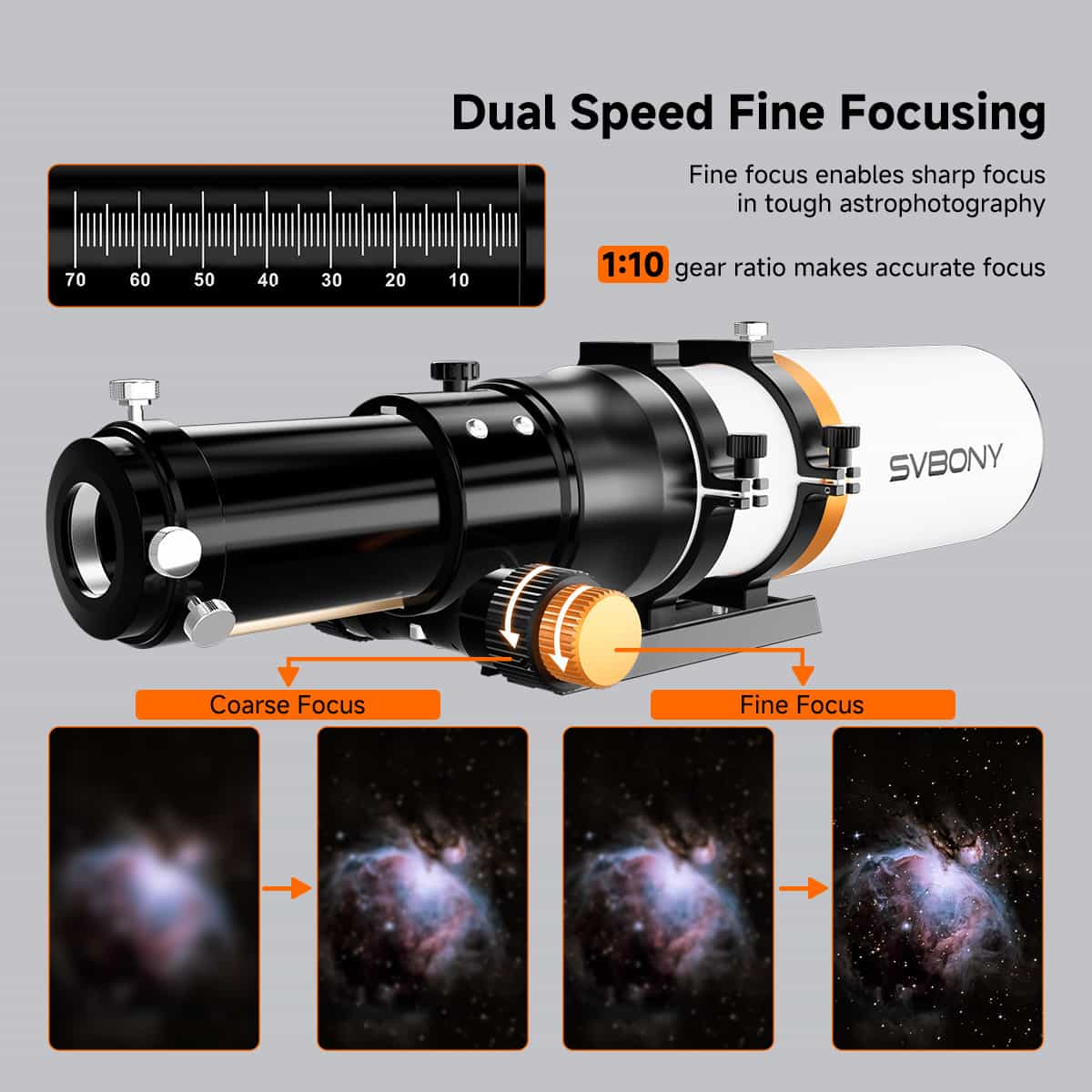 Svbony Telescope Svbony SV503 Telescope ED 70mm Upgraded F6.78 Quadruplet Flatfield Refractor for Astronomy - F9359E