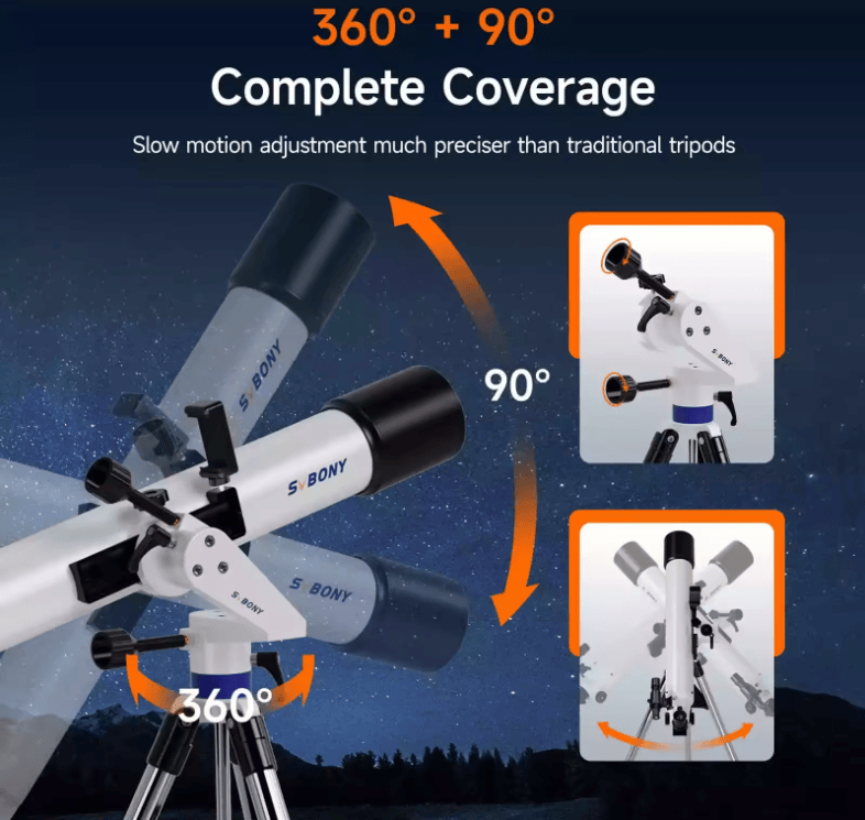 Svbony Telescopes SVBONY SV520 90mm f/8.9 AZ Refractor Telescope Kit - W9302A